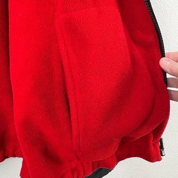 Vintage Champion Black Red Reversible Hooded Jacket Fleece Lining Zip-Up Large - Picture 7 of 9